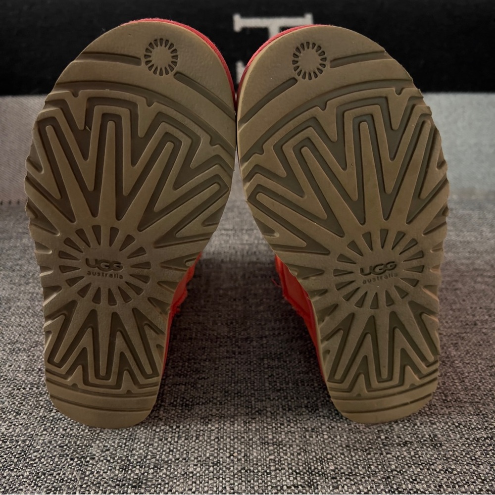 UGG Classic Short Boots in Bright Coral Red Suede - Picture 8 of 9